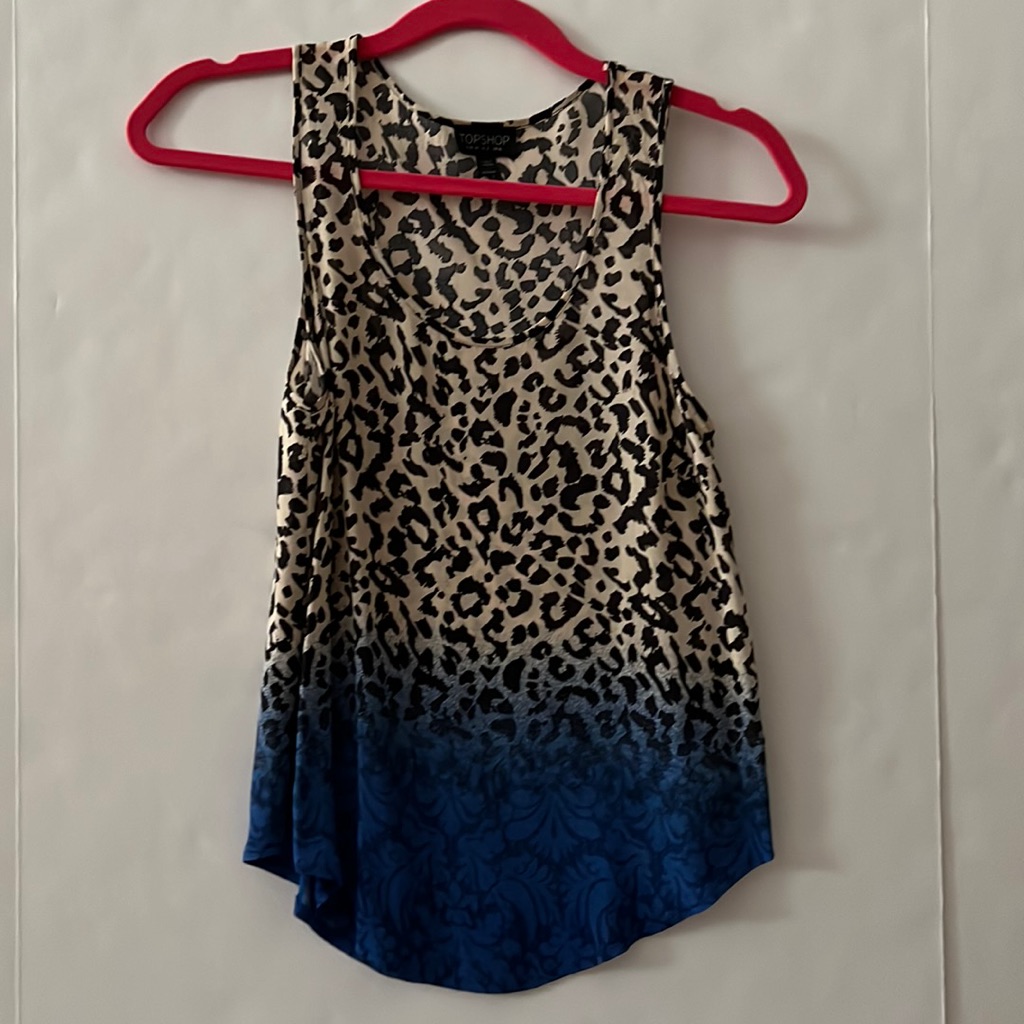 Topshop Leopard Print Tank Top Size 2